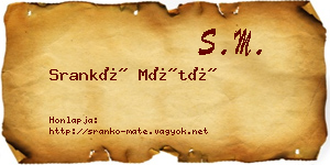 Srankó Máté névjegykártya