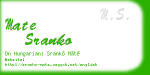 mate sranko business card