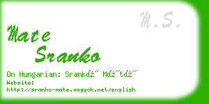 mate sranko business card